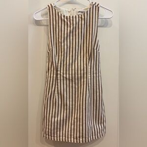 Princess Polly Cream and Brown Striped Romper Dress